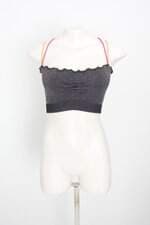 top cropped scala feminino preto com brilho e franzido