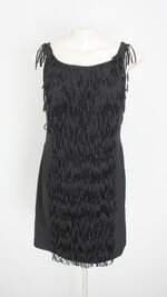 vestido botswana feminino preto com franja