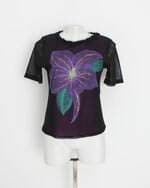 blusa lady fashion feminina preta com silk