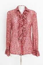 camisa amissima feminina vermelha com jabô
