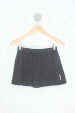 shorts saia esportivo feminino preto com cós com elástico e fenda