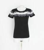 blusa feminina preta com bordado e renda
