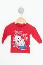 blusa manga longa kiko baby kids vermelha com silk
