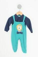 macacão sonho meu kids bicolor com bordado e patch