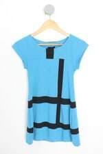 vestido kids azul com recortes