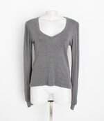 blusa manga longa canal feminina cinza