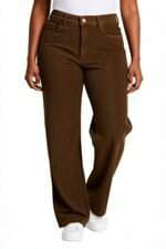 calça de sarja flare Renner marrom com textura