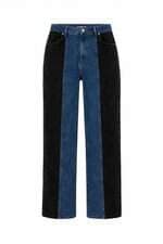 Calça jeans C&A bicolor com recortes