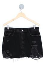 saia jeans Zara feminina preta