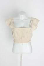 cropped Blue Steel feminino bege com franzido