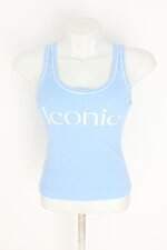 regata feminina azul com silk