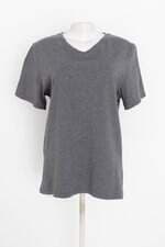 blusa vee neck feminina cinza