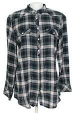 camisa Zara feminina verde xadrez