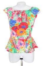 blusa Zara feminina estampada com peplum