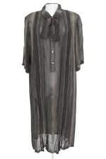 vestido midi talla&moda bicolor com transparência