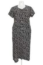 vestido midi casa lú feminino preto estampado