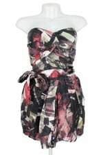 vestido Amissima feminino estampado com bojo e faixa na cintura