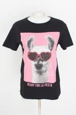 camiseta Blue Steel feminina preta com silk