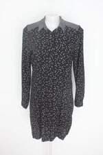 vestido chemise feminino preto estampado