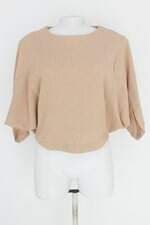 blusa shoulder feminina bege