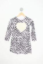 vestido quimby kids estampado com aplique