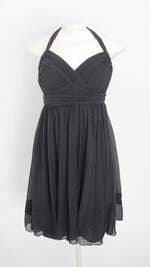 vestido sh collection feminino preto com forro e pregas