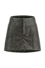 minissaia Zara feminina verde PU