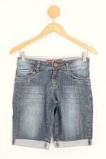 bermuda jeans feminina azul