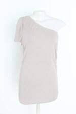 blusa revanche feminina cinza com aplique e drapeado