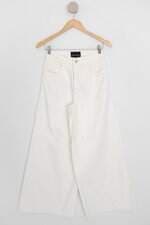 calça de sarja litza caran feminina off white 