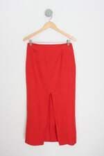 saia mn modas feminina vermelha com fenda