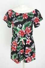 macaquinho feminino estampado com franzido