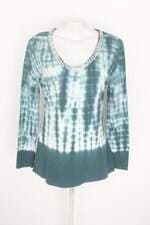 blusa Le Lis Blanc feminina tie dye com aplique e barra mullet