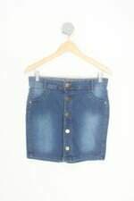 saia jeans feminina azul