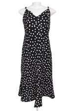 vestido C&A feminino estampado com fenda e meio forro