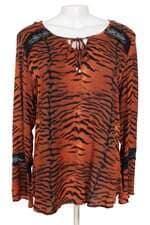 blusa manga longa feminina estampada com renda