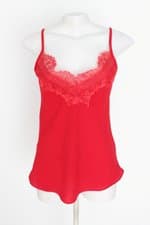 blusa simone franco feminina vermelha com renda
