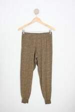 calça de tecido feminina estampada com cós com elástico