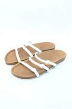 rasteirinha arezzo feminina bicolor com nó e tiras