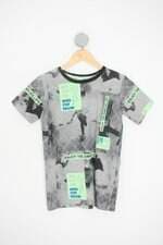 Camiseta Infantil Cinza com Estampas