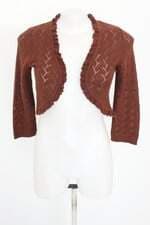 bolero de tricô azrra feminino marrom