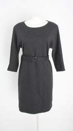 vestido aishty feminino preto com faixa na cintura