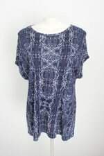 blusa Le Lis Blanc feminina azul estampada