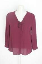 blusa manga longa ann taylor feminina roxa