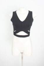 top esportivo justbe feminino preto com recortes