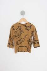 camiseta manga longa poim kids marrom