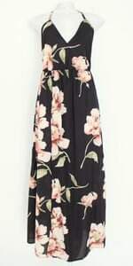 vestido feminino estampado com fenda