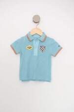 camisa polo tommy hilfiger kids azul com patch