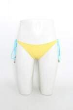 calcinha de biquíni feminina amarela com silk