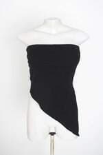blusa sem alças feminina preta com bojo e fenda
